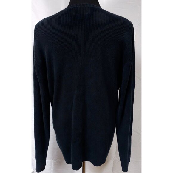 Ralph Lauren Polo Jeans Co Mens XL Blue Ribbed Long Sleeve Logo Flag Sweater - Picture 8 of 11